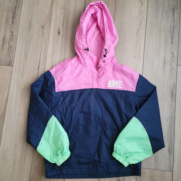 Vans Sport Stripe Anorak 1/2 Button Up Pullover Hoodie Women Sz S - Picture 8 of 13